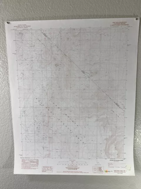 1984 USGS Topo Topographic Map 22" x 27" Hart Peak California Nevada Mojave