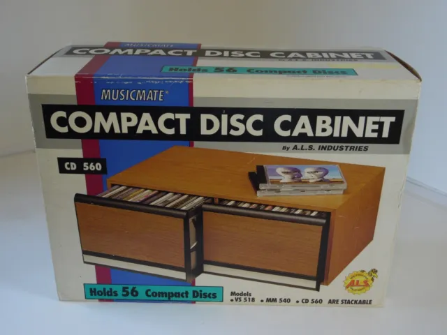 Musicmate CD Holder Holder 2 Drawer Storage Case 56 Compact Discs
