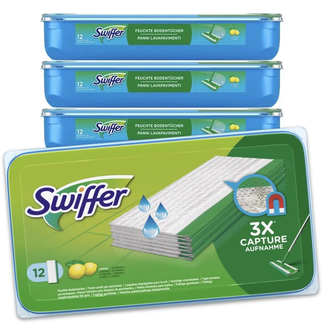 Toallitas Swiffer Wet Suelo Húmedo con Fragancia Cítrica 4x Paquete de 12 (48 Toallas)