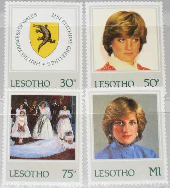 LESOTHO 1982 393-96 372-75 Princess Diana 21st Birthday Coat of Arms Wappen MNH