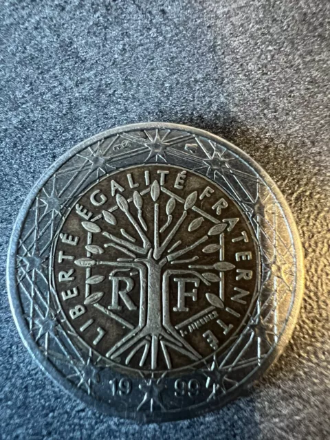 Très Rare Pièce 2 euros année 99 ancien de République Française première édition