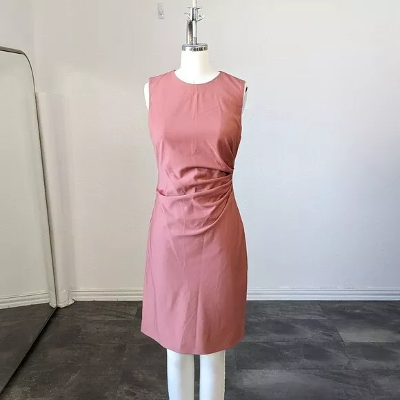 Theory Jorainna Wool Sheath Dress Pink 4 business casual preppy minimalist