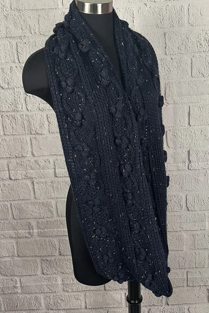 NWT Lands’ End Scarf Blue Multi Color Speckles Chunky Knit One Size