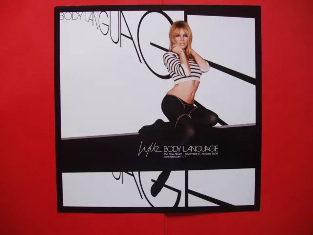 Kylie Minogue Body Language 12" X 12" Shop Display Flat Poster