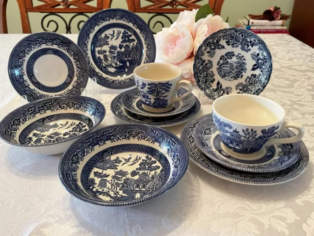 Eleven Churchill Blue and White Pieces of China