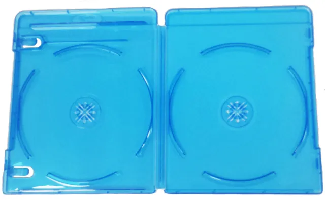 100 Genuine River Blue Double Slim Blu-ray Case 11mm Spine - Cover Face on Face 2
