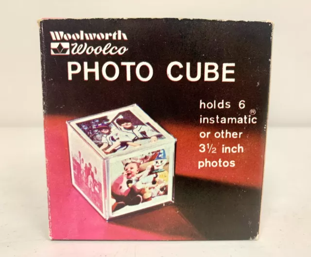 Vintage Photo Cube 3.5"x3.5" Pictures 1970's Plastic NIB Woolworth Woolco