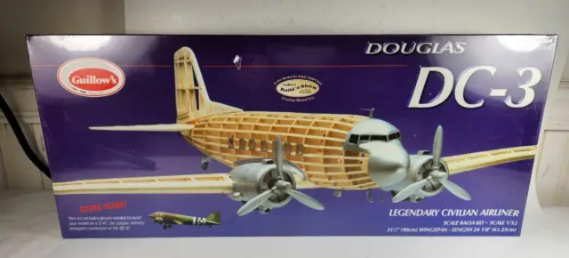 GUILLOW'S DOUGLAS DC-3 (C-47) Balsa Wood Model Airplane Kit, Aviation ...
