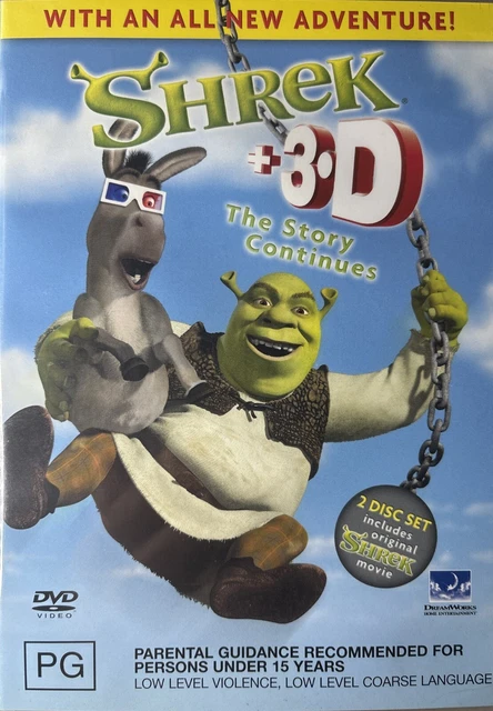 DVD NEW: SHREK + Shrek 3D - 2001 Family Animated Fantasy Comedy + 4 x ...