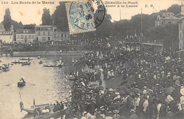 Cpa 94 Joinville Le Pont Joute A La Lance