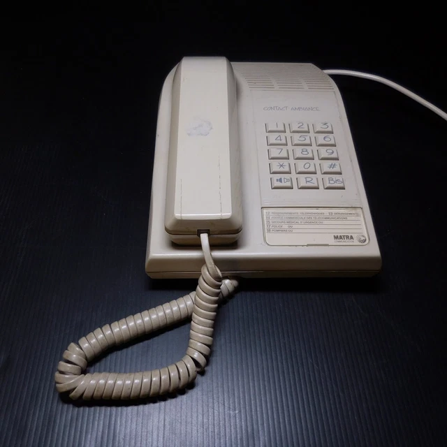 Téléphone à touches en cuir matra communication tm1 - année 1985 | Selency