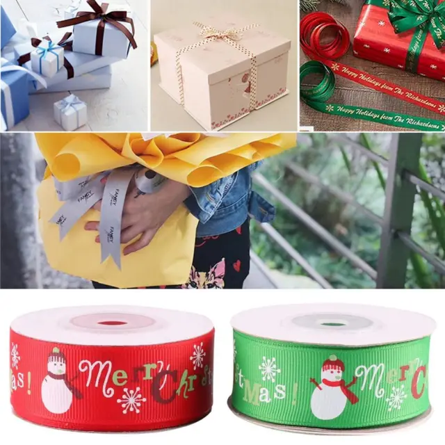 9 meters 25mm 0.99" Christmas & Snowman Xmas Grosgrain Ribbon Gifts Wrapping