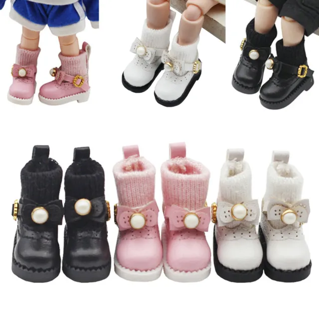 1 Pair Doll Shoes Toy High Simulation Pretend Game Faux Leather Doll Accessories