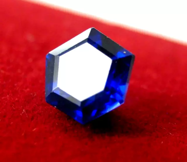 AAA 3.90 CT+ Natural Blue Ceylon Sapphire Loose Hexagon Cut Certified Gemstone