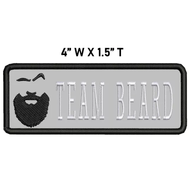 TEAM BEARD Embroidered Patch Iron-On Applique Biker MC Badge Emblem Vest Funny