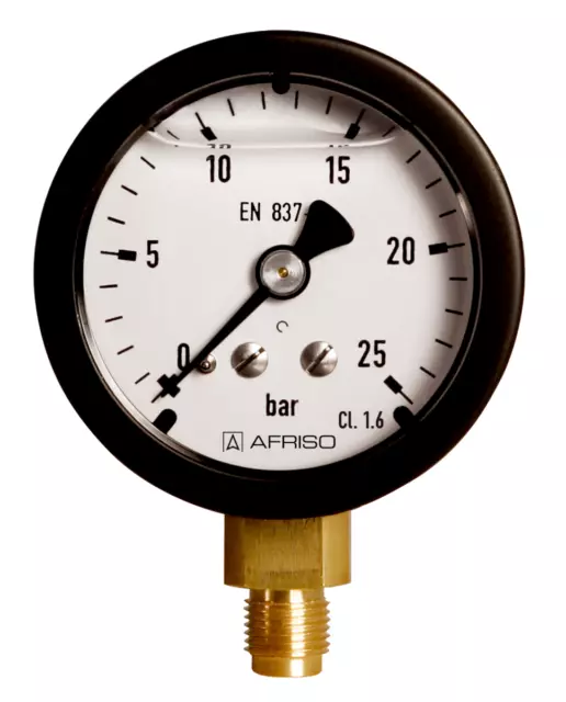 Afriso Öldruck Manometer mit Glyzerin 0-25 bar 1/8" unten Ø 50 mm Ölpumpe