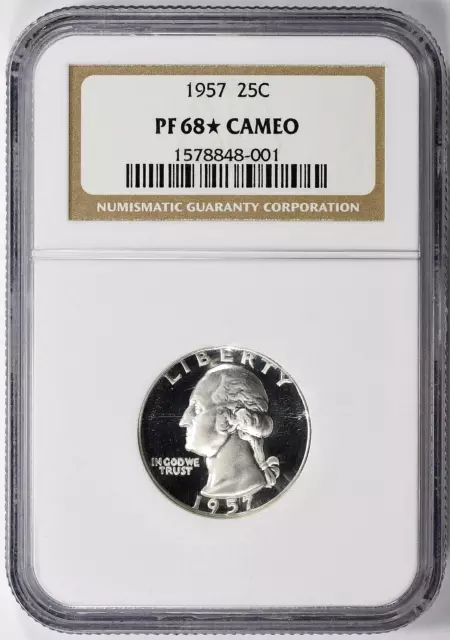 1957 P Washington Quarter 25C Ngc *Pf68 Star Cameo* *Sumptuous!!*