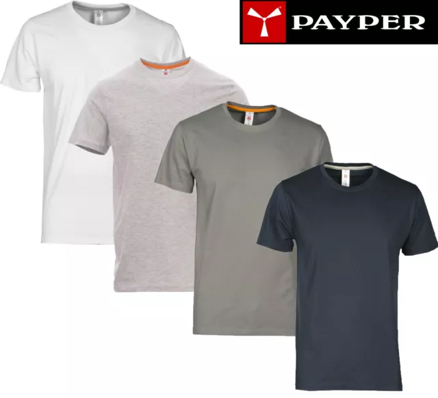 T-SHIRT UOMO DA LAVORO PAYPER MAGLIETTE MANICA CORTA 100% Cotone DA XS a 5XL