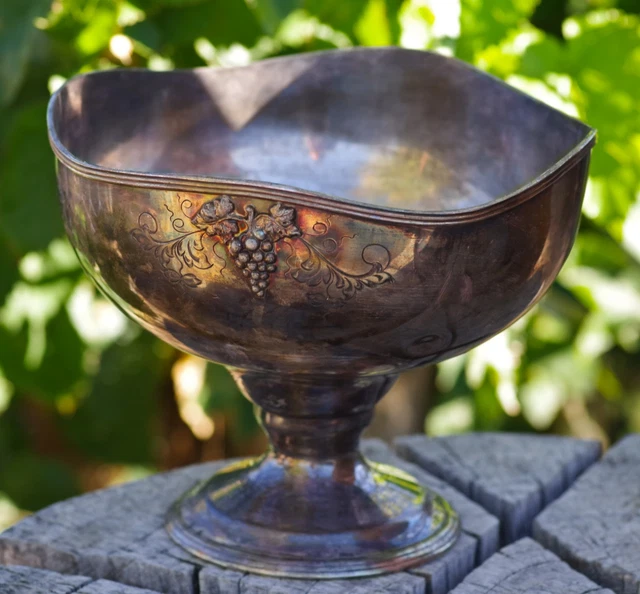 ANTIQUE M S Benedict Quadruple Silver Plate Serving Bowl Candy