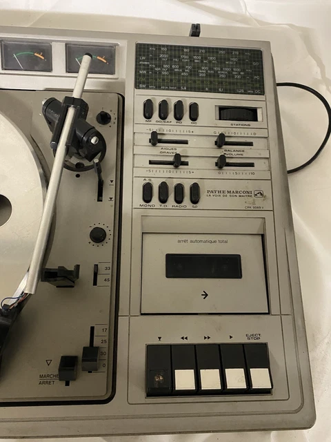Chaîne Stéréo Vintage PATHE MARCONI – Tourne-disque Amplificateur – Bon état, Garanti 3 Mois