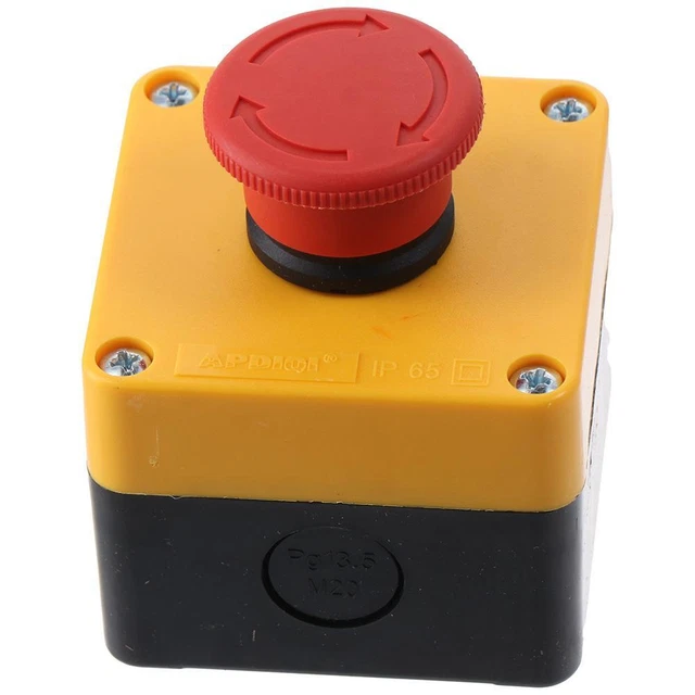 RED SIGN EMERGENCY Stop Switch Mushroom Push Button Switch Contactor £ ...