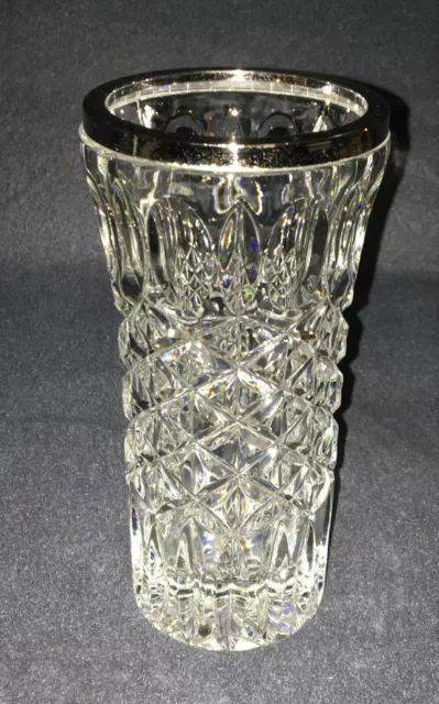 Kristallglas Vase mit 800er Silbermontierung