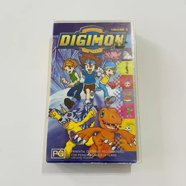Digimon VHS Video 1999 Digital Monsters Volume 3 VHS Tape FOX Kids TV Show Anime