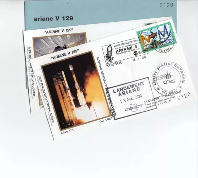 ARIANE V129 CNES KOUROU Space cover REQUEST YOUR MISSING CNES COVERS SETS