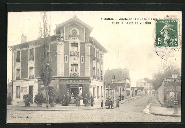 CPA Arcueil, Angle de la Rue E. Raspail et de la Route de Villejuif 1908