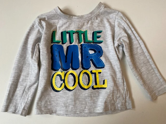 Top grigio neonato a maniche lunghe con motivo Little Mr 12-18 mesi