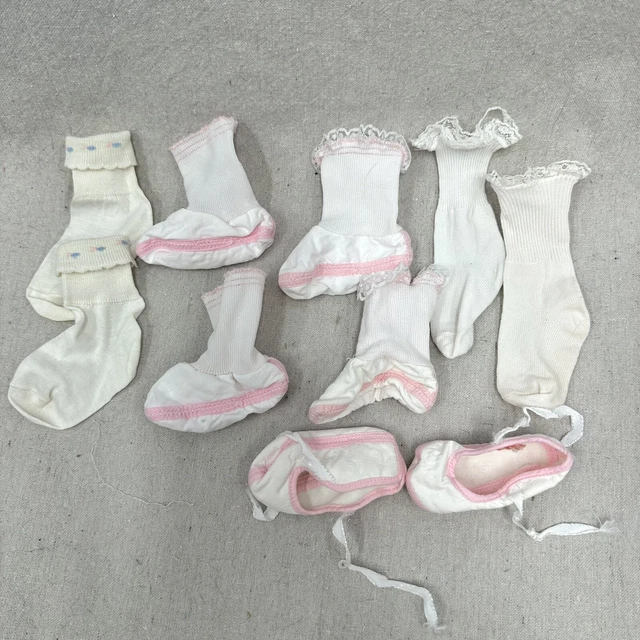 Lot Of 5 Pairs Vintage 80s Girls Baby Infant Socks