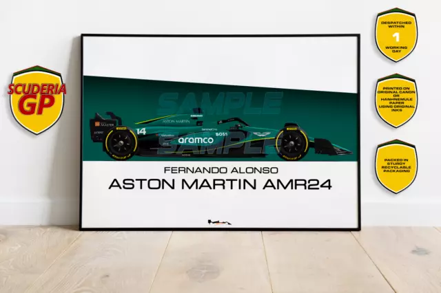 Fernando Alonso 2024 Aston Martin AMR24 F1 Print - Scuderia GP