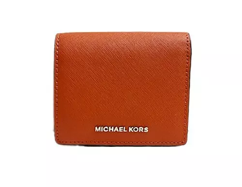 NWT MICHAEL Michael Kors Jet Set Travel Carryall Card Case Wallet Orange