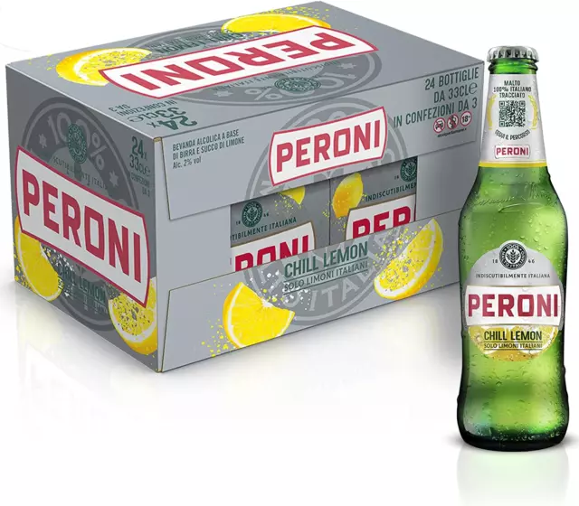 Peroni Chill Lemon Birra Al Limone, Cassa Birra Con 24 Birre in Bottiglia Da 33