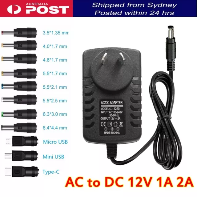 11 Tips 12V 1A 2A Power Supply Adapter Safety Charger For LED Strip CCTV Camera