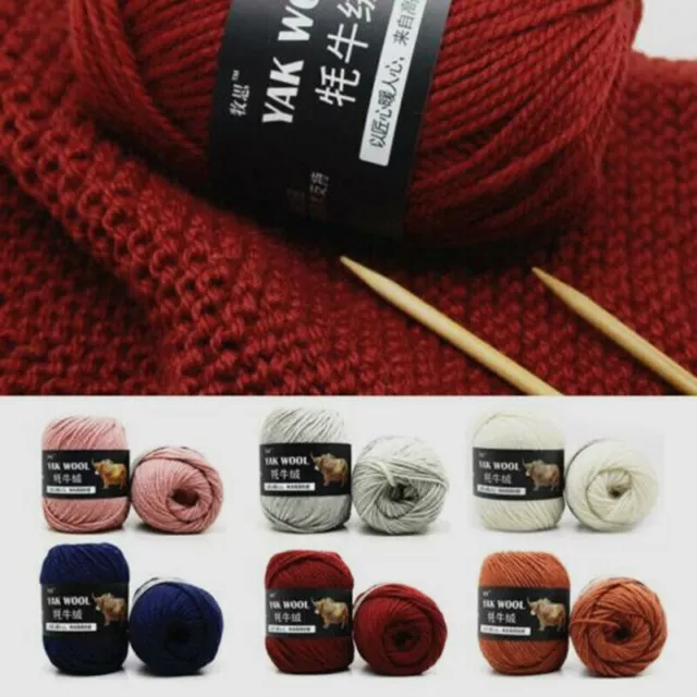 Strickwolle Yak Wolle Cashmere Chunky Garn Crochet Soft Baby Baumwolle HOT/100g