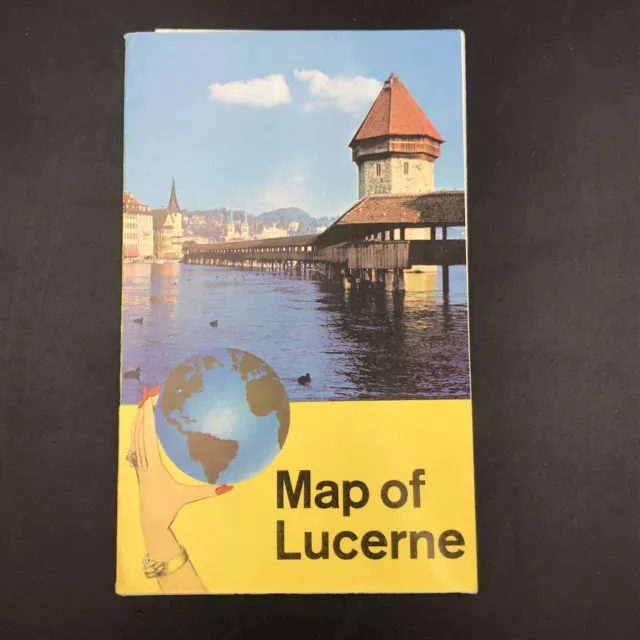 Vintage Lucerne Switzerland Map Bucherer Rolex Piaget Advertisement Brochure