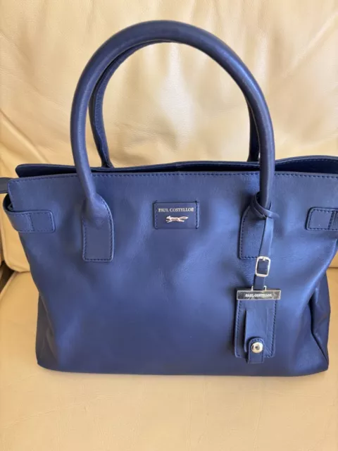 Paul Costello  Real Leather Tote Bag VGC Blue