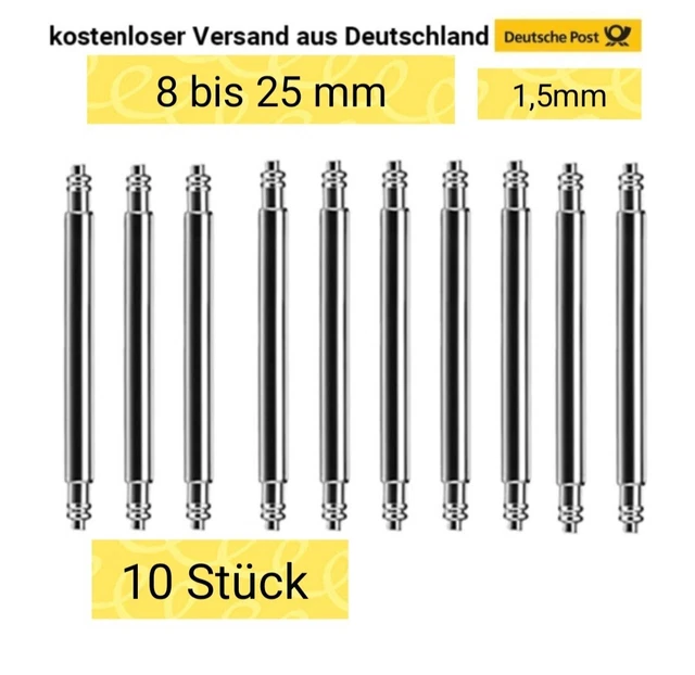 Federsteg 2,0mm Herrenuhr 2 Stück HEKTOR Federstege Für Herrenuhren – 2.0mm Durchmesser, Edelstahl, Made In CH Feder Stecker - Foto 8