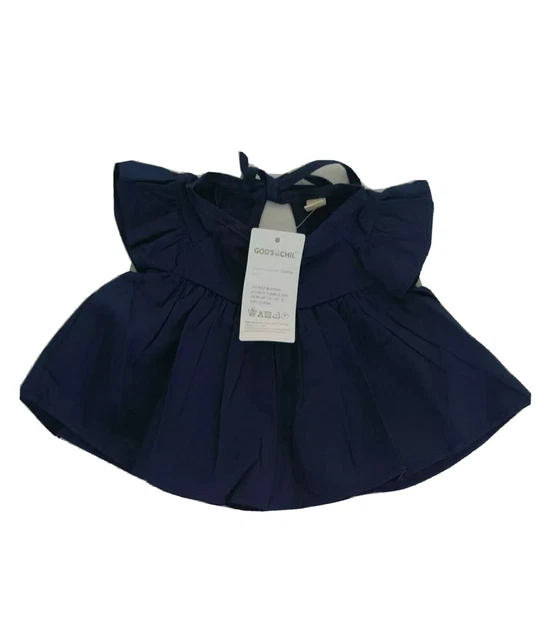 Abito estivo blu navy bambina taglia 70 età 6 mesi nuovissimo venditori nel Regno Unito