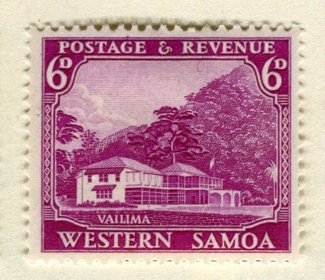 WESTERN SAMOA; 1935 early pictorial issue Mint hinged 6d. value