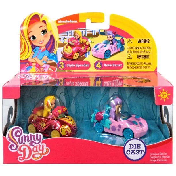 Nickelodeon Sunny Day Style Speeder & Rose Racer Die Cast Vehicles, 2 Pack