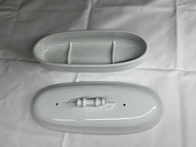 White Ironstone China J&G Meakin  Hanley Toothbrush Or Razor Box| Antique|