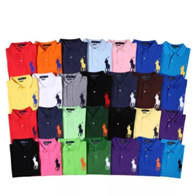 Ralph Lauren Männer Polo Shirt Polo T-Shirt Tops Casual mit Logo Baumwolle NEU// 3