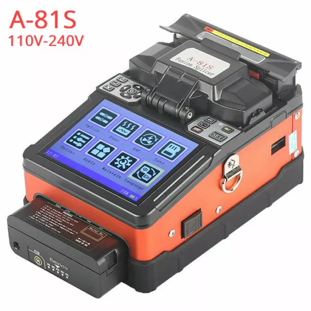 A-81S FTTH Fiber Optic Welding Splicing Machine Fusion Splicer 5.0” 110V-240V