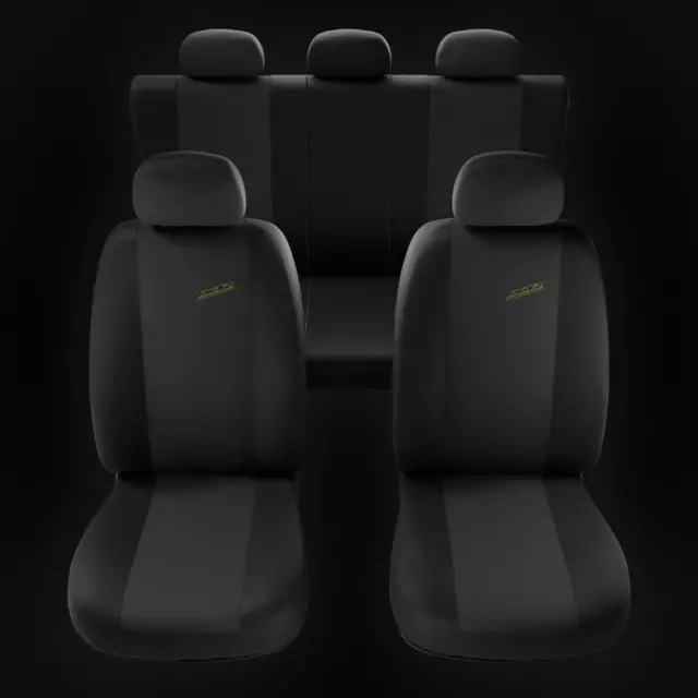 Fundas de asientos para Ford Fiesta MK5 MK6 MK7 MK8 - Negro Gris - X.R-G1 3