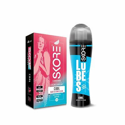 Skore Frío Sandía con Sabor Condones & Frío Sensación Lubricantes - 50 ML