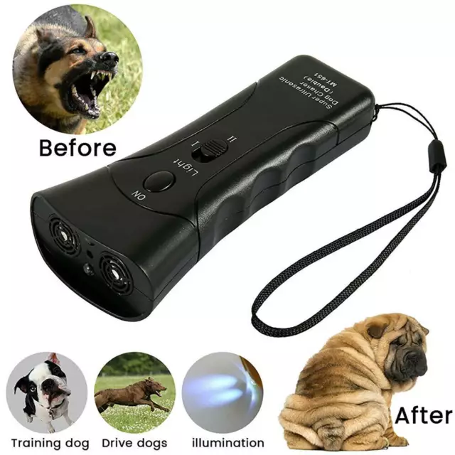 Pets Gentle Ultrasonic Anti Dogs Barking Trainer LED Light Gentle Chaser Device·