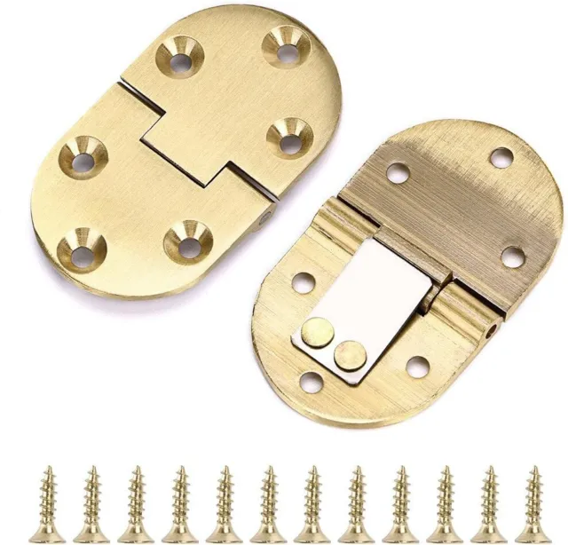 2 Pcs Solid Brass Hinges Drop Front Desk Drawer Butt Hinge for Table Sewing