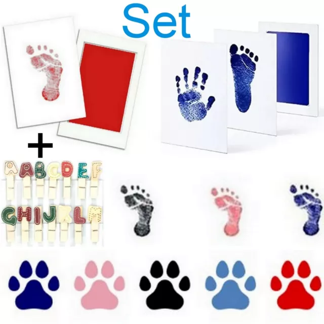 Baby Fußabdruck Handabdruck Set Stempel Hand Fuß Stempelkissen Abdrücke Hund